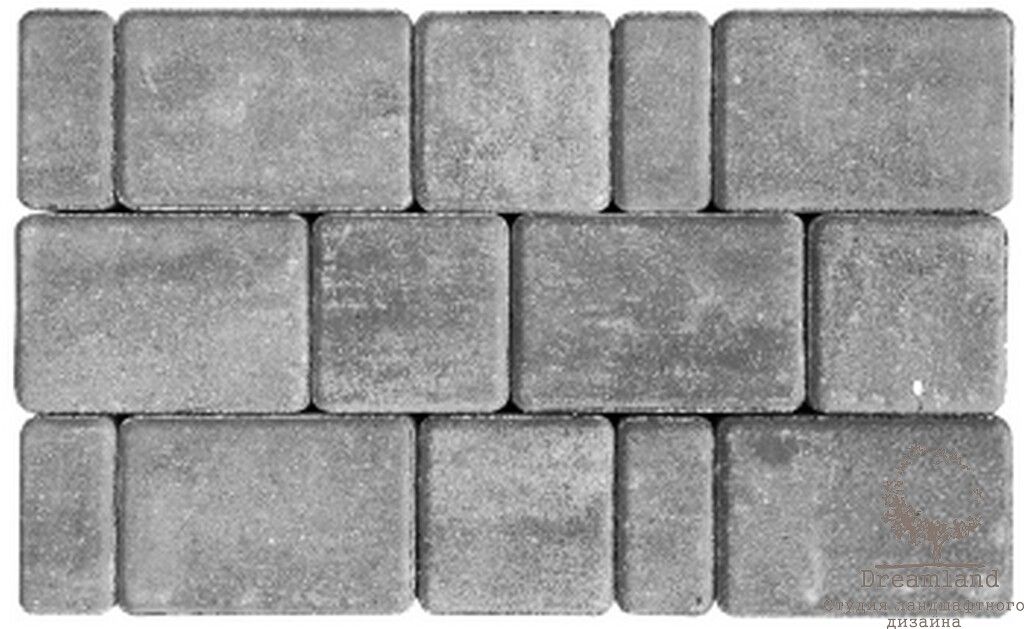 Тротуарная плитка Старый город, серый