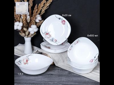 Столовый сервиз "Чайная роза квадро 13пр."
