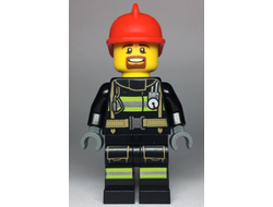 Fire - Reflective Stripes with Utility Belt, Red Fire Helmet, Brown Goatee, n/a (cty0966)