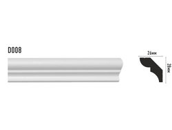 Плинтус потолочный гладкий DECOMASTER D008ДМ (28*26*2000мм)
