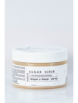 Фото натуральный сахарный скраб малина и ваниль RUSMYLO