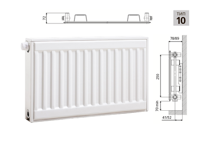 Cтальной панельный радиатор PRADO Universal 10х300х2800
