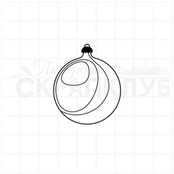 Штамп елочный шар круглый