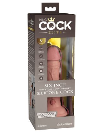 5467980000 Вибратор  6" Vibrating + Dual Density Silicone Cock