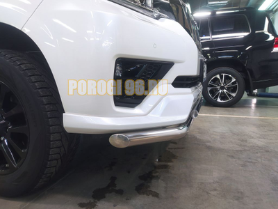 Защита переднего бампера двойная d60/42 для Toyota Land Cruiser Prado 150 Black Onyx (2020-...)