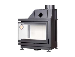 Каминная топка Альфа 700 L/LB белый/черный шамот два стекла левая, Экокамин (Россия)