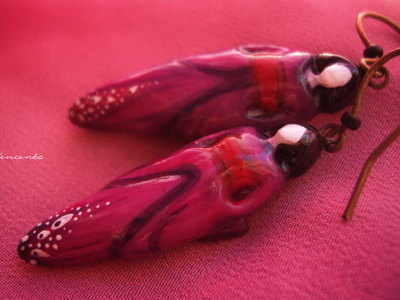 "Вальс магнолии", комплект украшений из фарфора (серьги и подвеска)