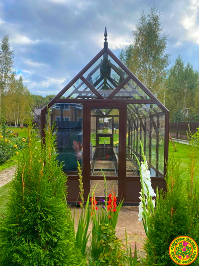 Базовая комплектация теплица из стекла и алюминия ТИТАН размером 6000 х 2500 мм