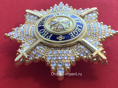 Звезда ордена Белого Орла со стразами и мечами, копия LUX! Лот № 31.