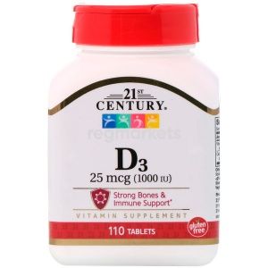 Витамин D-3 25 мкг. (110 таблеток)21st Century