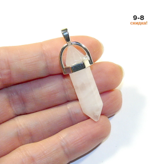 Подвеска Пуля - розовый кварц №9-8: 41/34*8мм  СКИДКА!!!