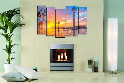 Модульная картина "Рассвет на площади"