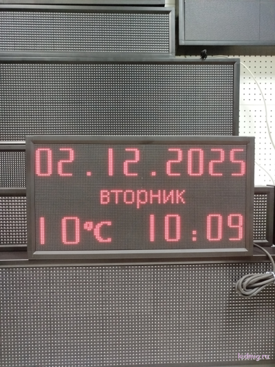 Часы-календарь с температурой 370х690мм все цвета