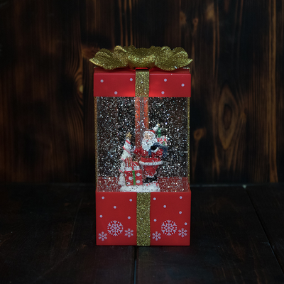 Фонарь новогодний Подарок, USB+музыка 20*10*10 см (три вида)