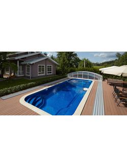 Композитный бассейн 12 х 4,4 х 1,55-1,84 "Ривьера" Franmer