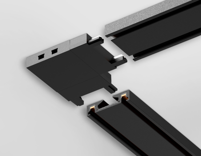 Коннектор угловой для накладного шинопровода Magnetic Ultra Slim GV 1116 BK черный 36*36*6