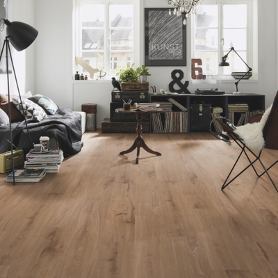 Биополы Wineo PURLINE 1000 wood L Дуб Темно-Коричневый PL301R в интерьере гостиной