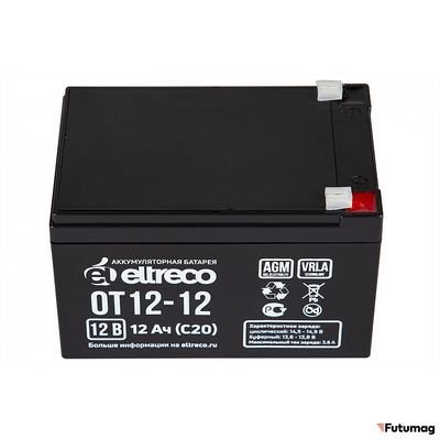 Аккумулятор Eltreco 6-F-12 (12V12A/H C20)
