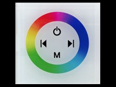 APEYRON Контроллер RGB 12V 144W встраив. с БЕЛ многоцв сенс.панелью 86x86x34 04-09