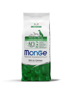 Корм Monge Maxi для щенков крупных пород с курицей 12 кг