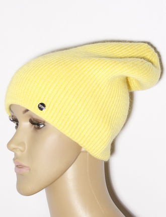 Шапка женская "Мелкая резинка ангора" 231 персик, св.серая, пудра, бордовая, серая, розовая, синяя, голубая, жёлтая