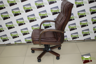 Кресло руководителя Лорд 1Д Н5 КЛ2002 кожа/кож.зам (коричневый)