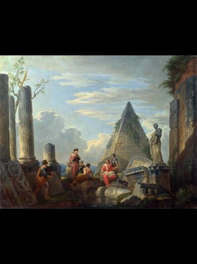 Картина обогреватель, репродукция Джованние Панини Руины с фигурами