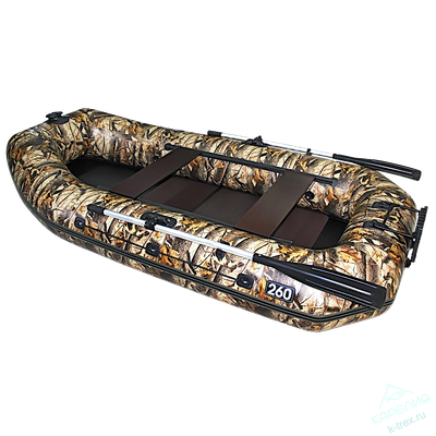 Лодка ПВХ Pelican Гавиал Гребная 260НТ Classic Камуфляж с бронёй 23см и рымом с роликом