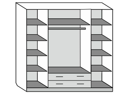 ШР-4 (бел./пл./бел.) 2 больш. ящика 2 зеркала (Бравомебель)