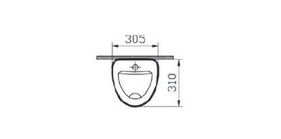 Писсуар VitrA Arkitekt, цвет белый, подвод воды сверху, 6202B003-0198