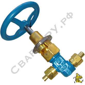Клапан запорный газовый БАМЗ АЗТ-10-10/250 (КС 7143) проходной Ду10мм 25МПа
