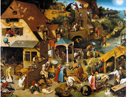 Картина обогреватель, репродукция Питера Брейгеля Фламандские пословицы