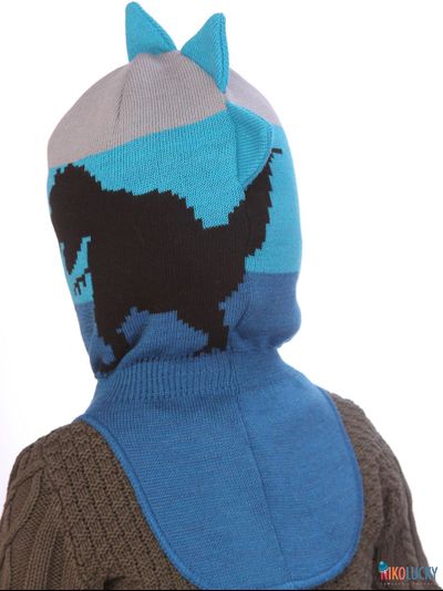 Шапка-шлем 20101-09, синий, ярко-голубой, серый р.48-50