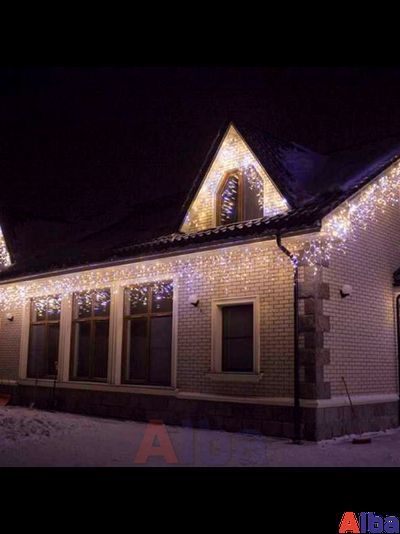 Бахрома 3*0.5 м СИНИЙ+БЕЛЫЙ, постоянное свечение IP 54