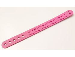 Bracelet with 2 x 14 Studs and 5 Holes, Dark Pink (66821 / 6300084)
