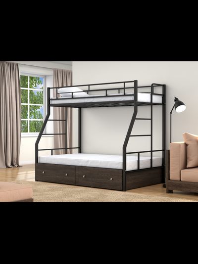 Двухъярусная кровать Раута Твист черная