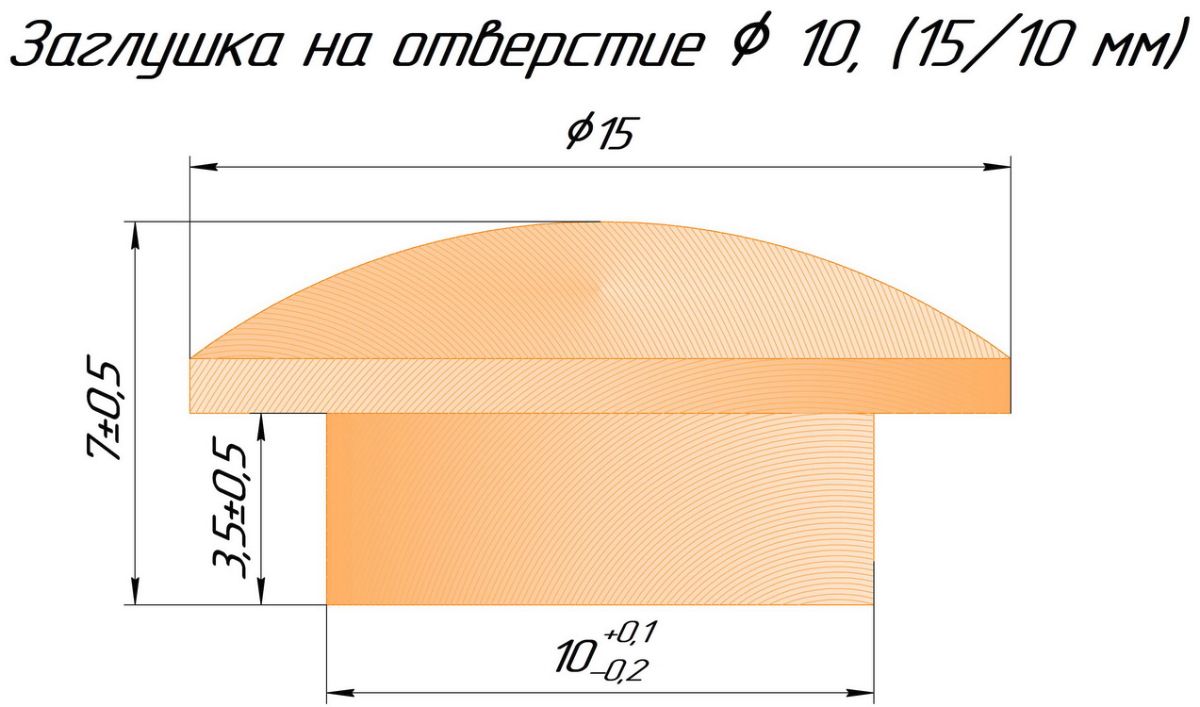 Размеры заглушки 15/10