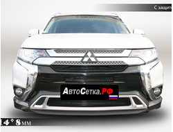 Premium защита радиатора для Mitsubishi Outlander (2018-2021) из 3-х частей