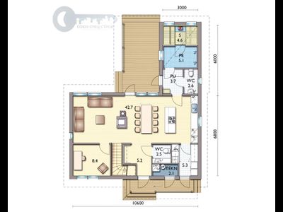 ДЖ-25 ЖИЛОЙ ДОМ: ГАБАРИТНЫЕ РАЗМЕРЫ: (12,8 Х 10,6М) 2 ЭТАЖА, ОБЩАЯ ПЛОЩАДЬ: М²