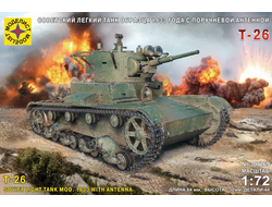 Сборная модель: (Моделист 307269) Советский легкий танк Т-26 обр. 1933 г. с поручневой антенной