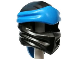Minifigure, Headgear Ninjago Wrap Type 4 with Molded Dark Azure Headband  Pattern, Pearl Dark Gray (40925pb04 / 6380065)