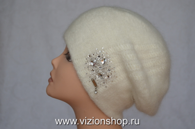 Женский белый берет Vizio Италия 6485 зима 2020