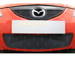 Защита радиатора Mazda 3 2006-2009 (седан) black верх