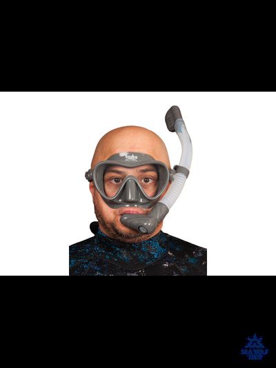 Маска для дайвинга с трубкой Scuba Brothers Flipper Grey, комплект
