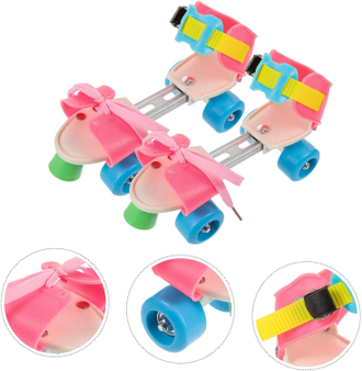 Детские квады раздвижные на обувь Banwei Pink Blue 18-23 см (28-35 размер)