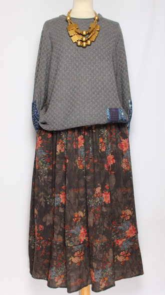 Джемпер ХЛОПОК "ГОЛУБЫЕ НАШИВКИ" бежевый, трава, шоколад, серый, черный до р.50