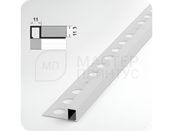 Окантовочный плиточный профиль из алюминия Лука ПК 11-10  белый