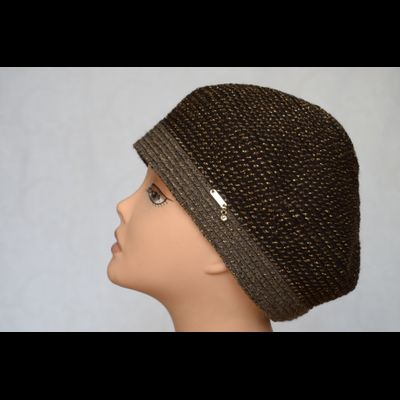 Тюбетейка вязаная для женщин Vizio Италия 6318 коричневая фото