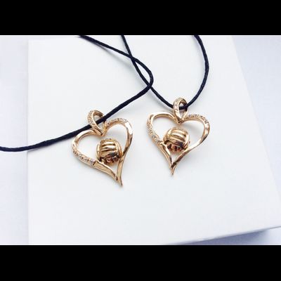 Кулон с позолотой "Love волейбол"