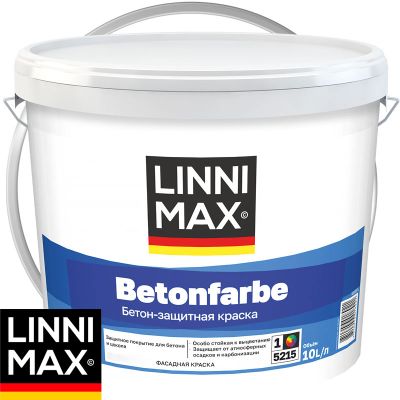 Краска фасадная акрилатная LINNIMAX BETONFARBE Белая база 1 10 л